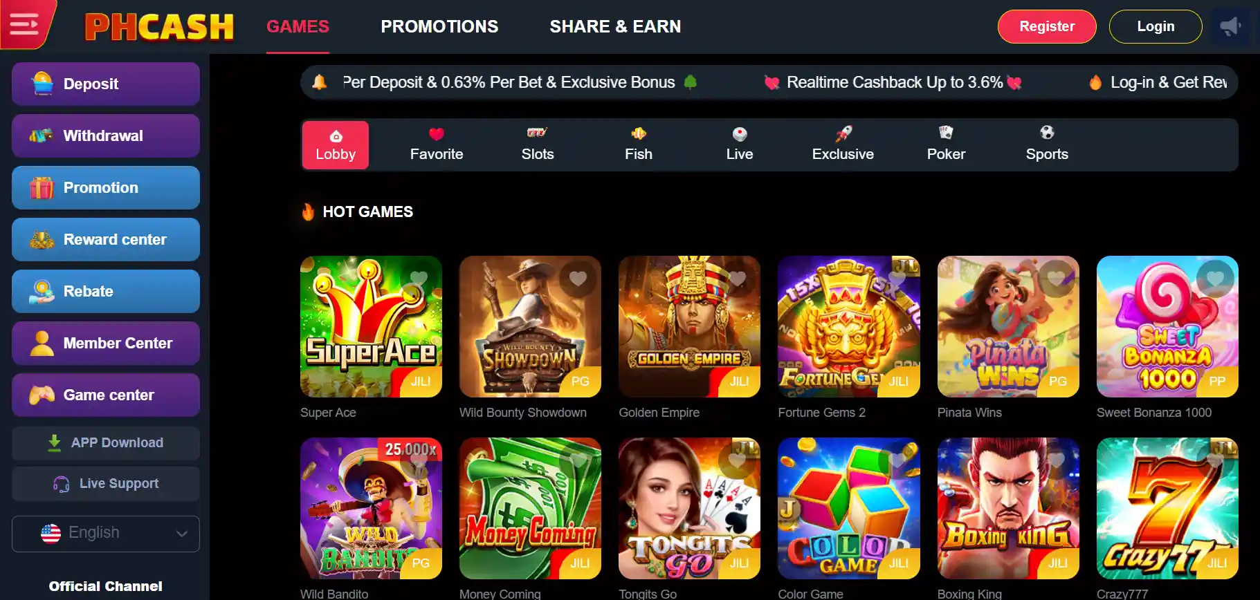 Phcash casino